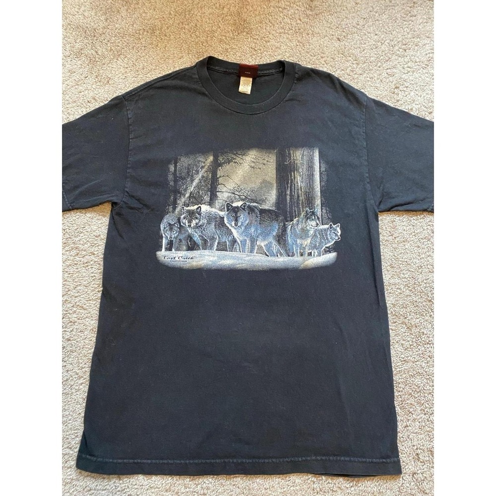 Vintage Lost Creek Wolf T Shirt Outfitter Large s43